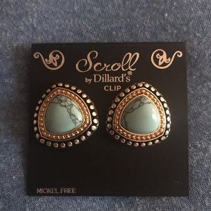 Genuine turquoise scroll by Dillard’s earrings